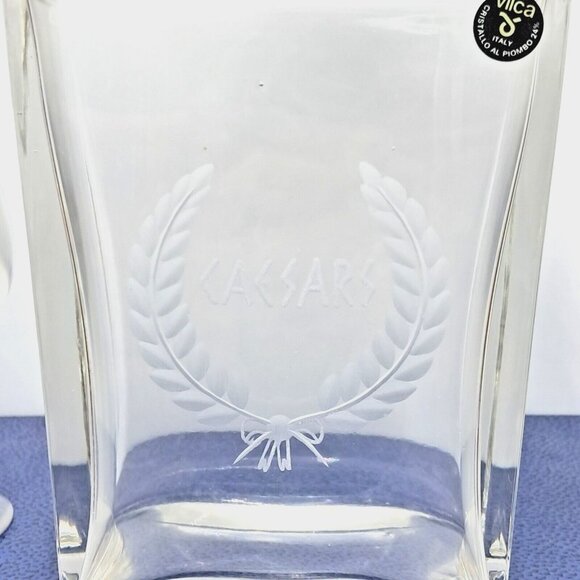 Vilca Italian Crystal Brandy Decanter & 4 Glasses Atlantic City Caesars Palace - Picture 5 of 12
